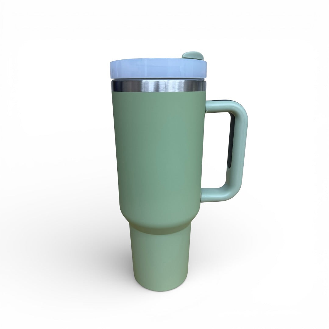 40oz Tumbler with handle and straw - Laser Engraved Custom Name