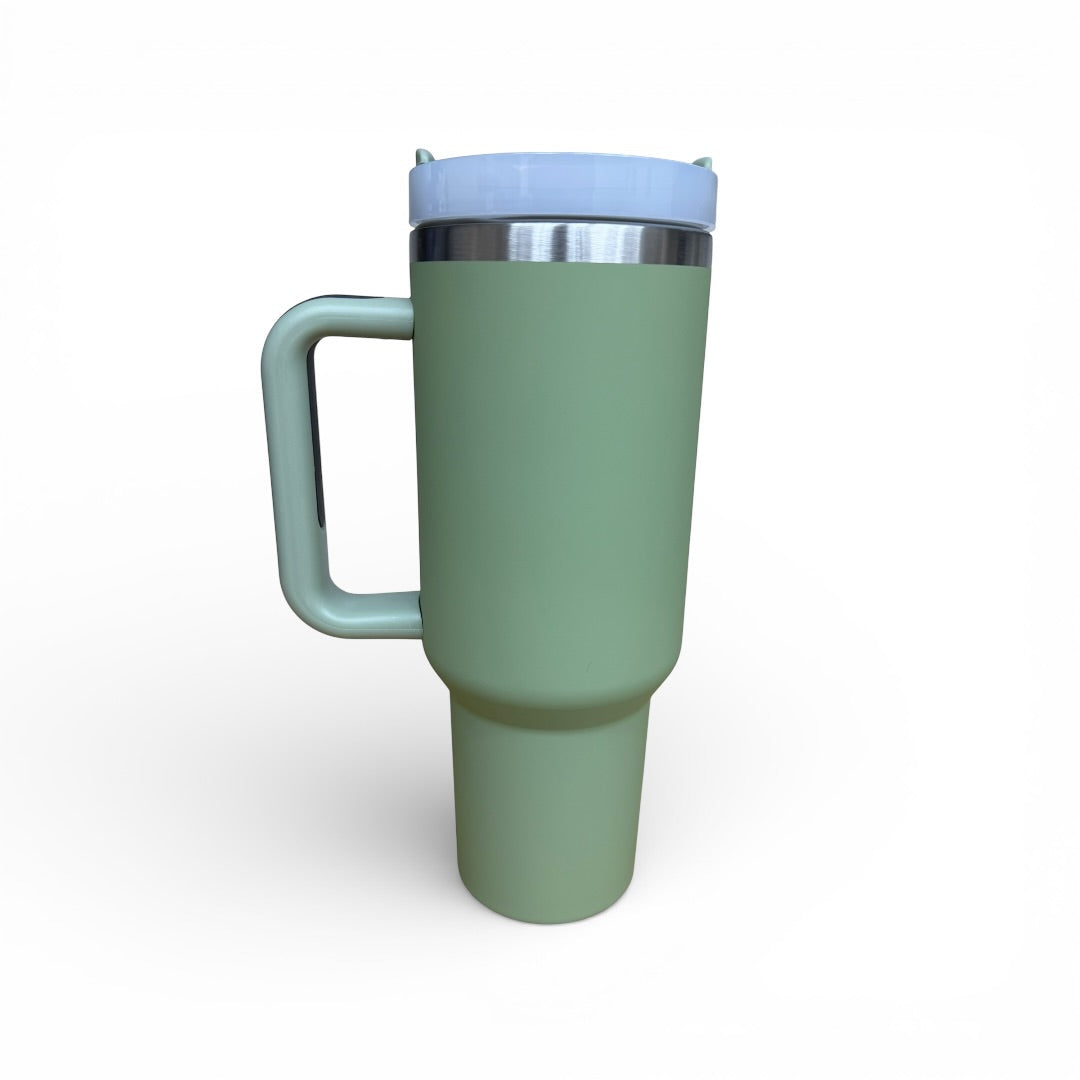 40oz Tumbler with handle and straw - Laser Engraved Custom Name