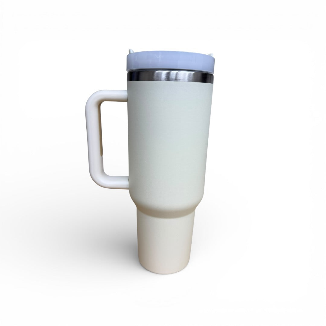 40oz Tumbler with handle and straw - Laser Engraved Custom Name