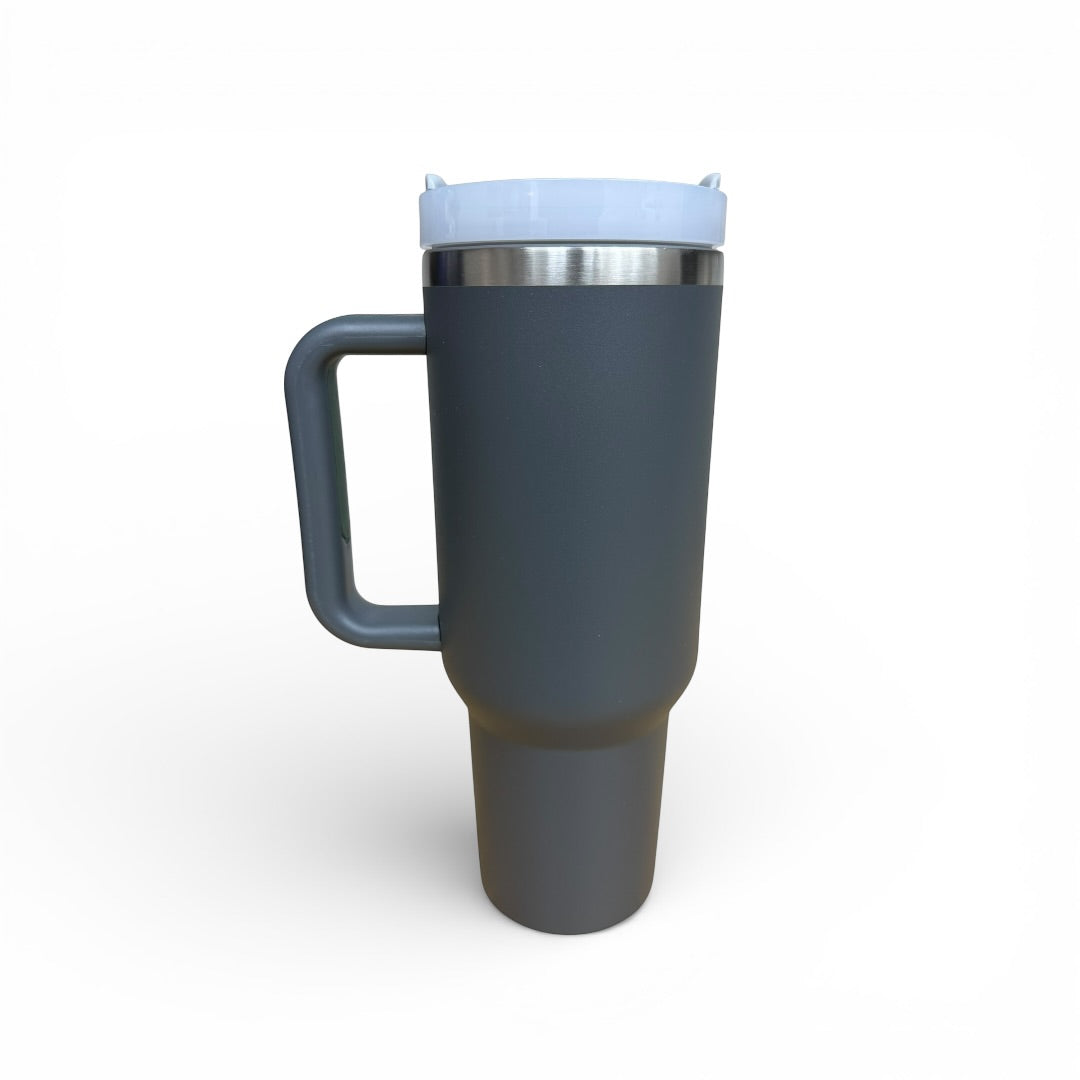 40oz Tumbler with handle and straw - Laser Engraved Custom Name