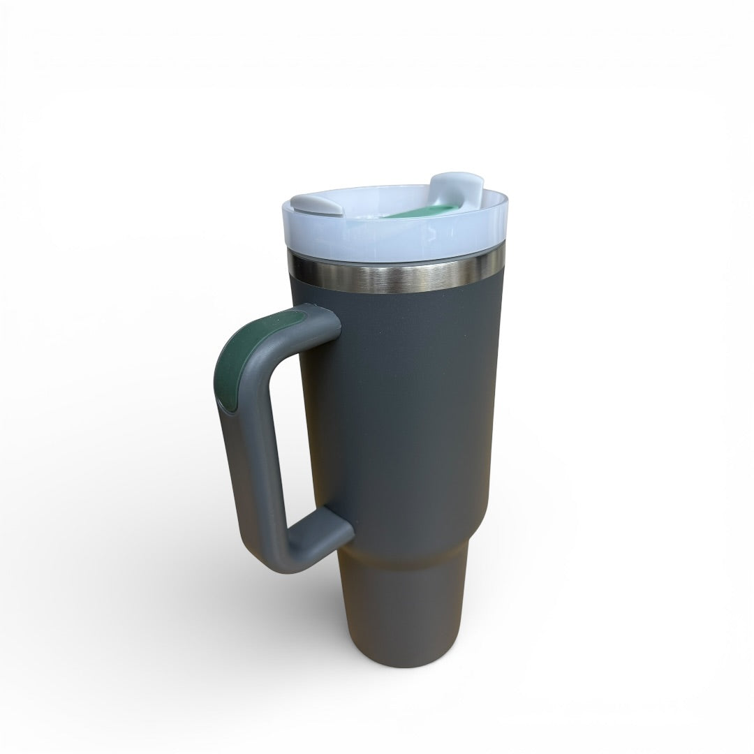 40oz Tumbler with handle and straw - Laser Engraved Custom Name