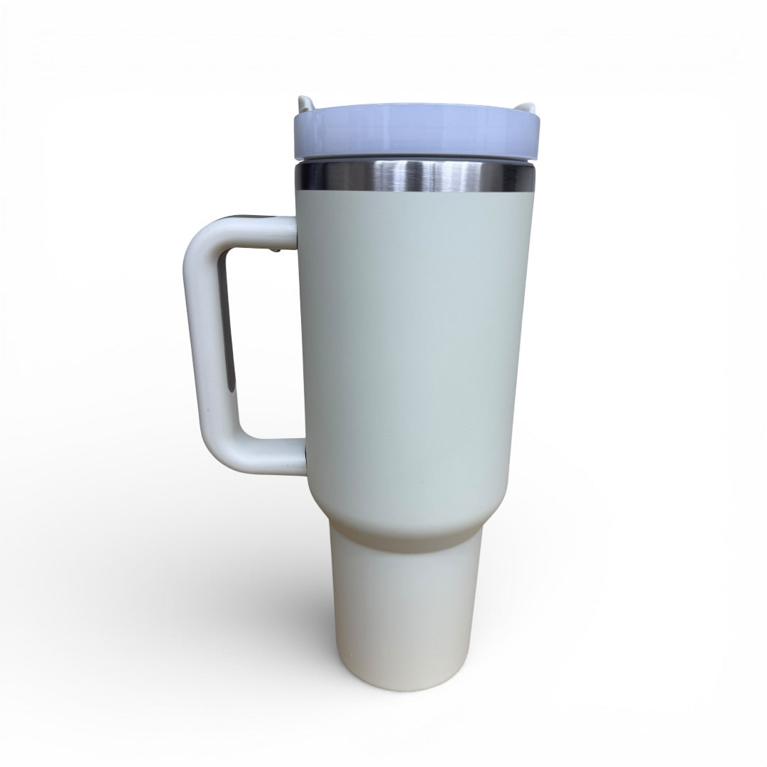 40oz Tumbler with handle and straw - Laser Engraved Custom Name