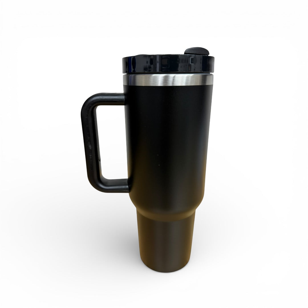 40oz Tumbler with handle and straw - Laser Engraved Custom Name