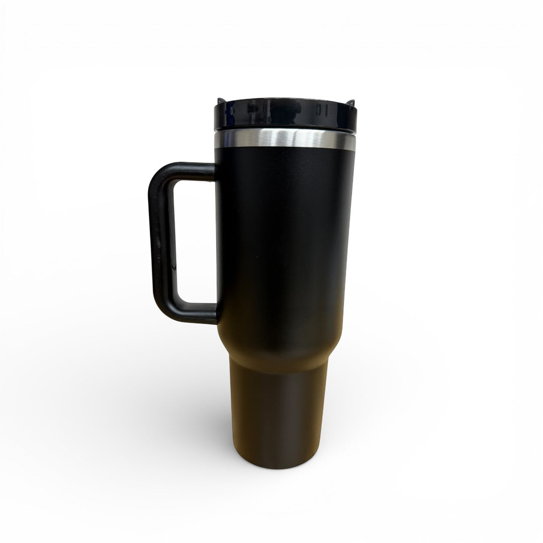 40oz Tumbler with handle and straw - Laser Engraved Custom Name